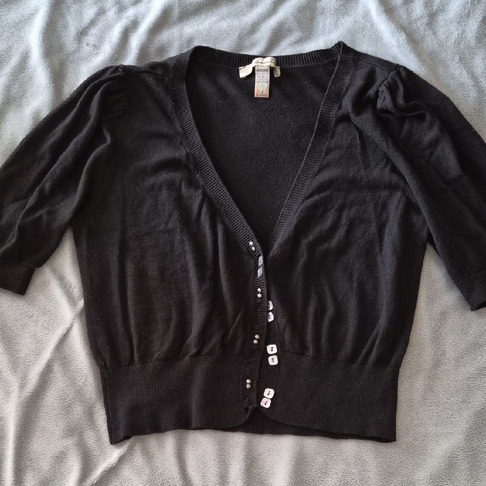 Black Button-Up Women's Sweater
